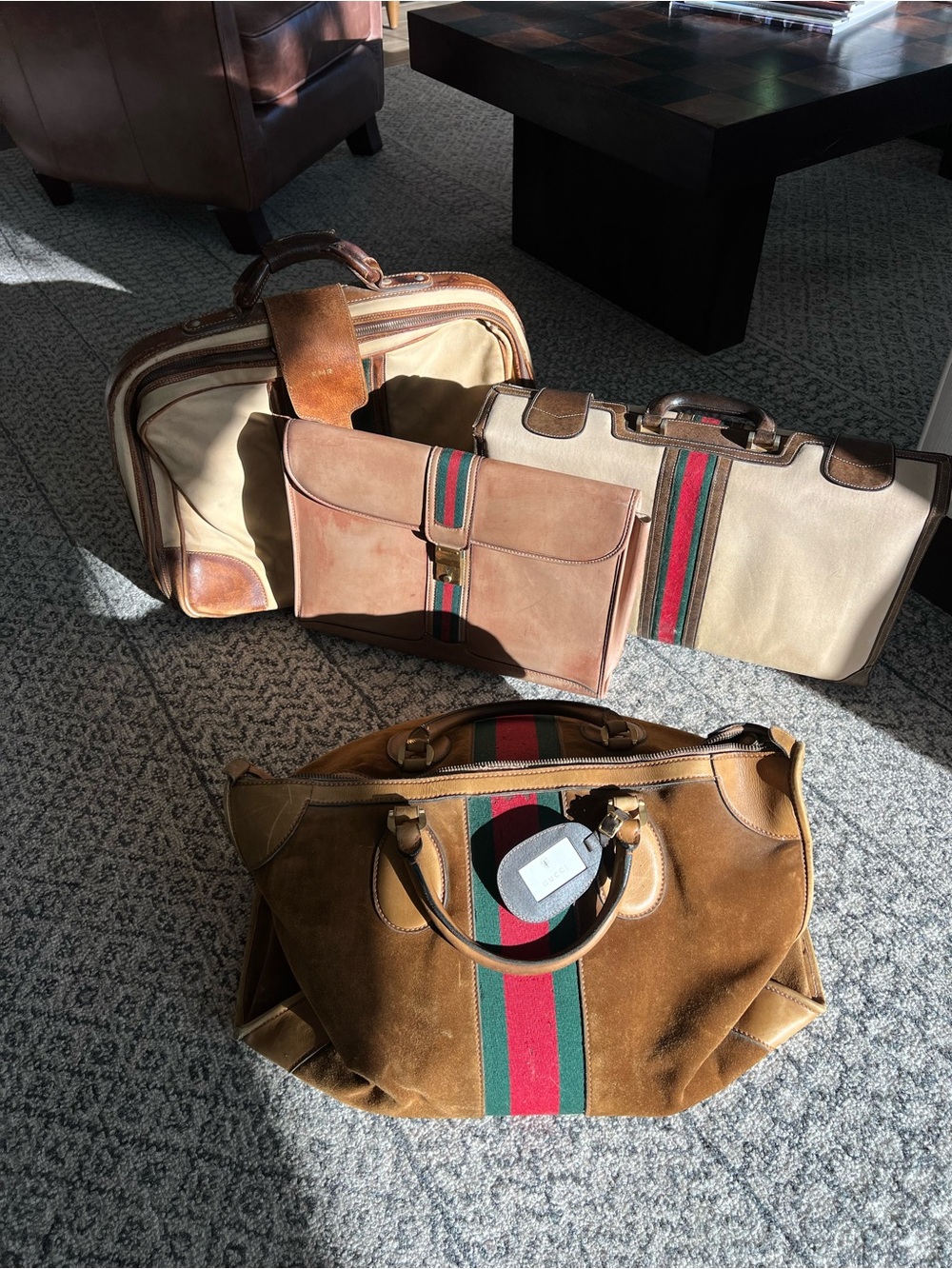 Vintage Gucci Suede Duffle Bag - Picture 5 of 9